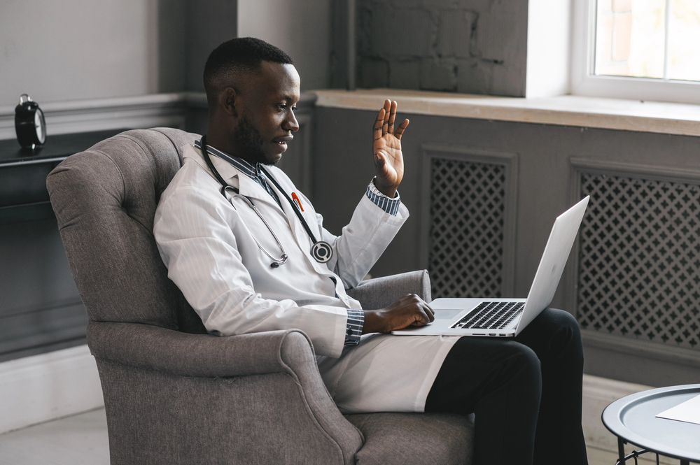 Telehealth with virtual doctor appointment and online therapy session Telehealth with virtual doctor appointment and online therapy session